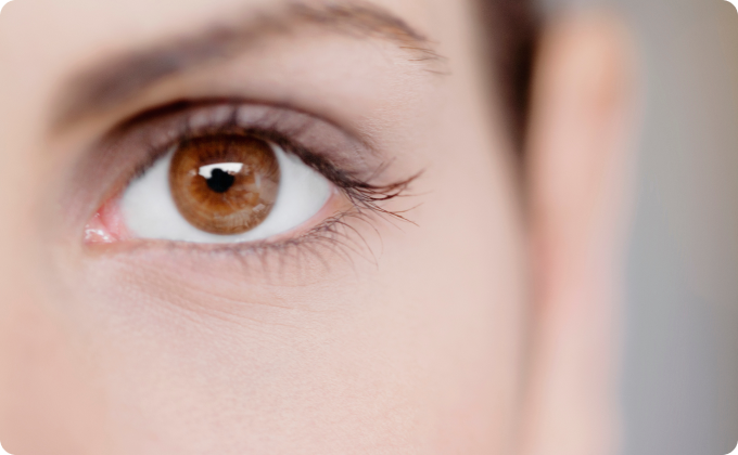 primer plano ojo marrón de mujer