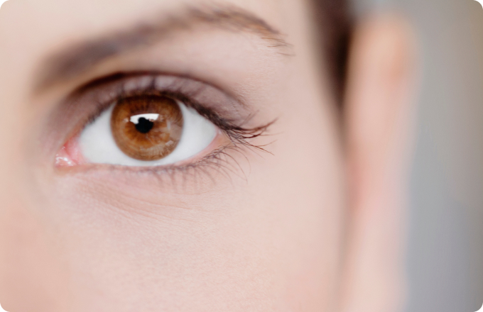 primer plano ojo marrón de mujer