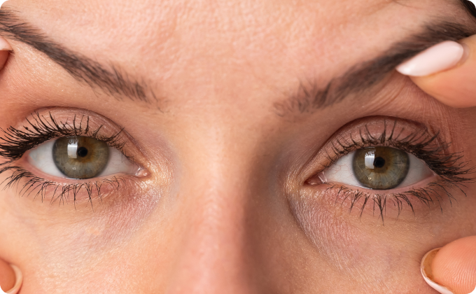 primer plano ojos de una paciente