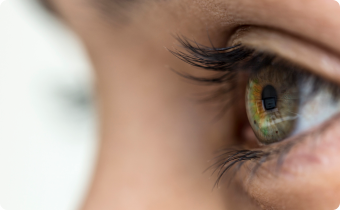 primer plano ojos verdes de perfil