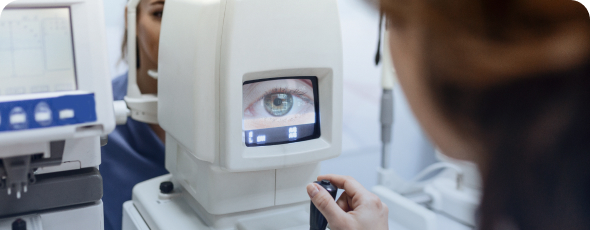 primer plano prueba oftalmológica