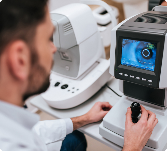 perfil primer plano prueba para el diagnóstico de enfermedades oculares